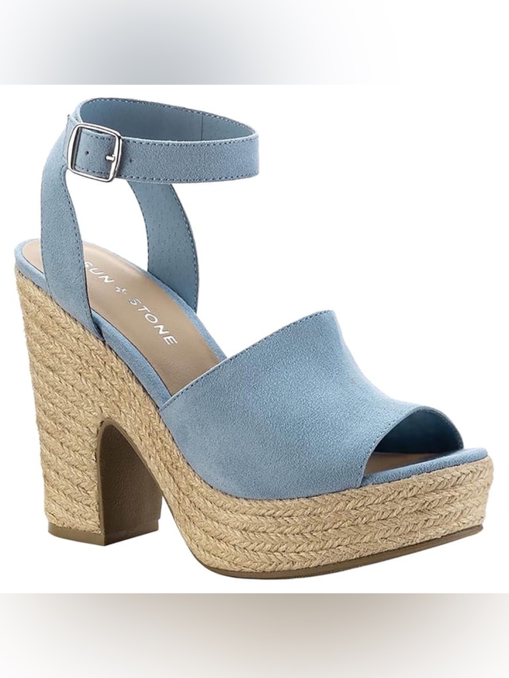 Sun + Stone Blue Platform Slip Resistant Fey Round Toe
